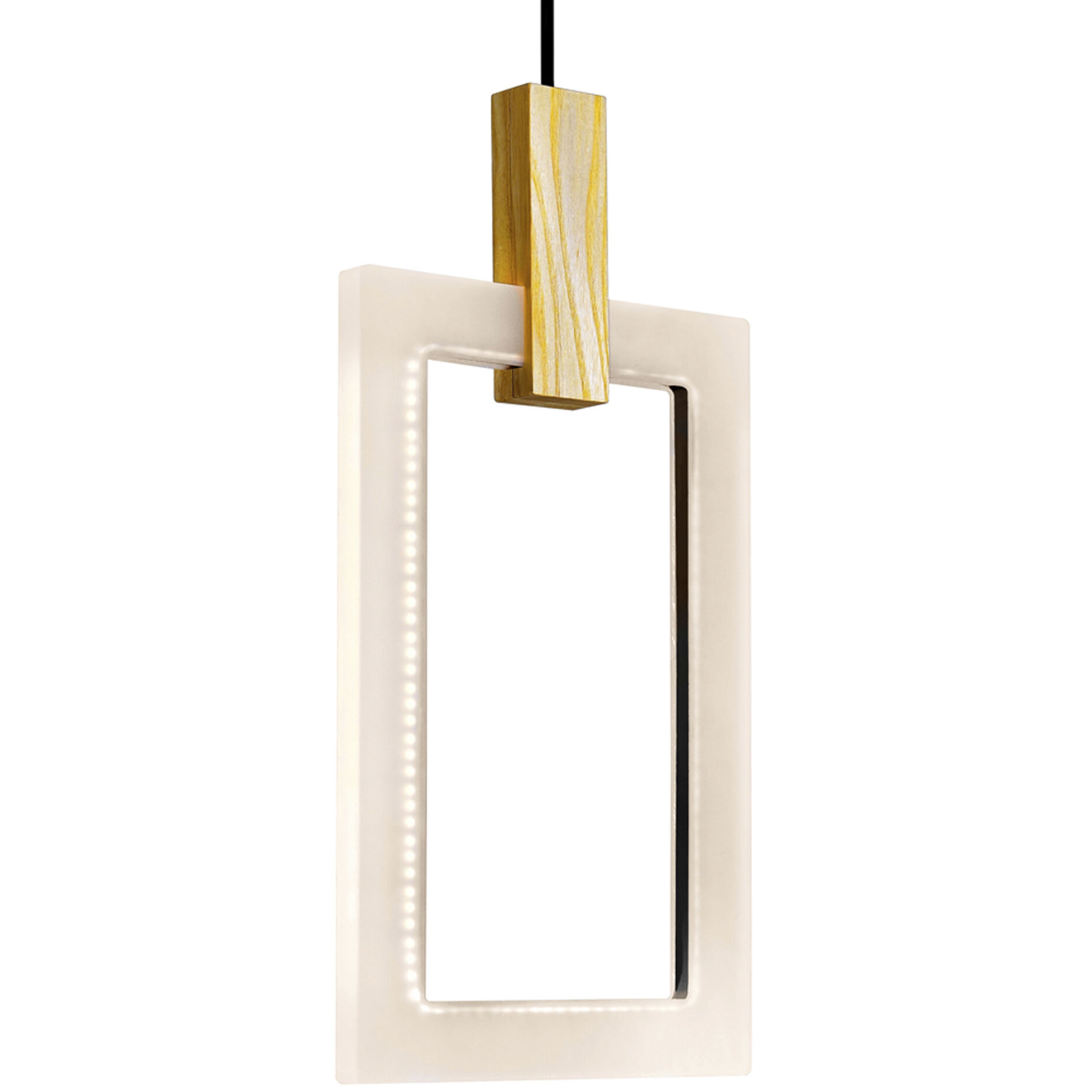 Anello LED 24 inch White Oak Multi Point Pendant Ceiling Light