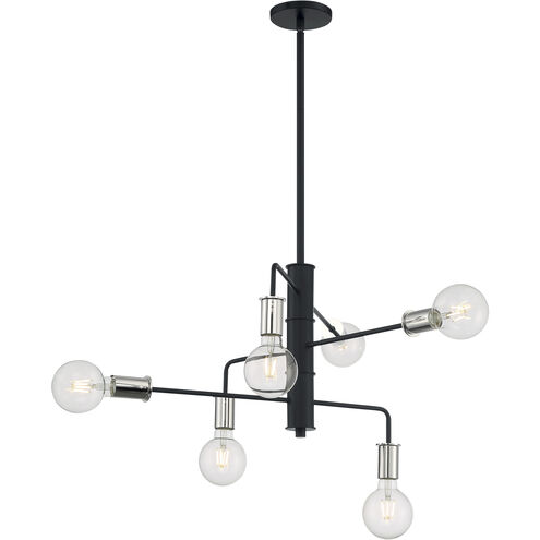 Ryder 9 Light 25 inch Black and Polished Nickel Chandelier Ceiling Light