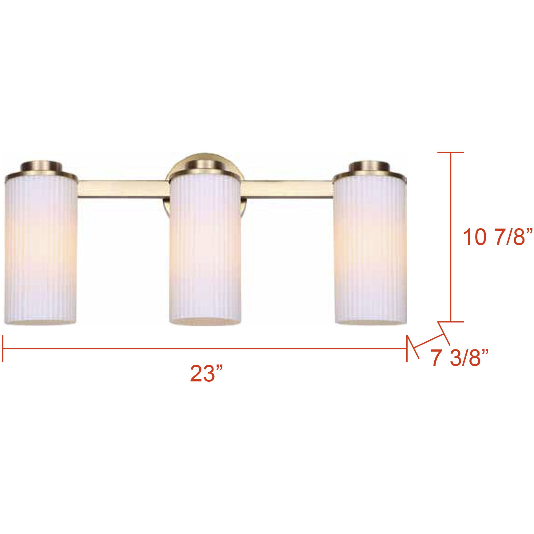 Kinslea 3 Light 23 inch Gold Vanity Light Wall Light
