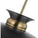 Perkins 1 Light 15 inch Matte Black/Burnished Brass Pendant Ceiling Light