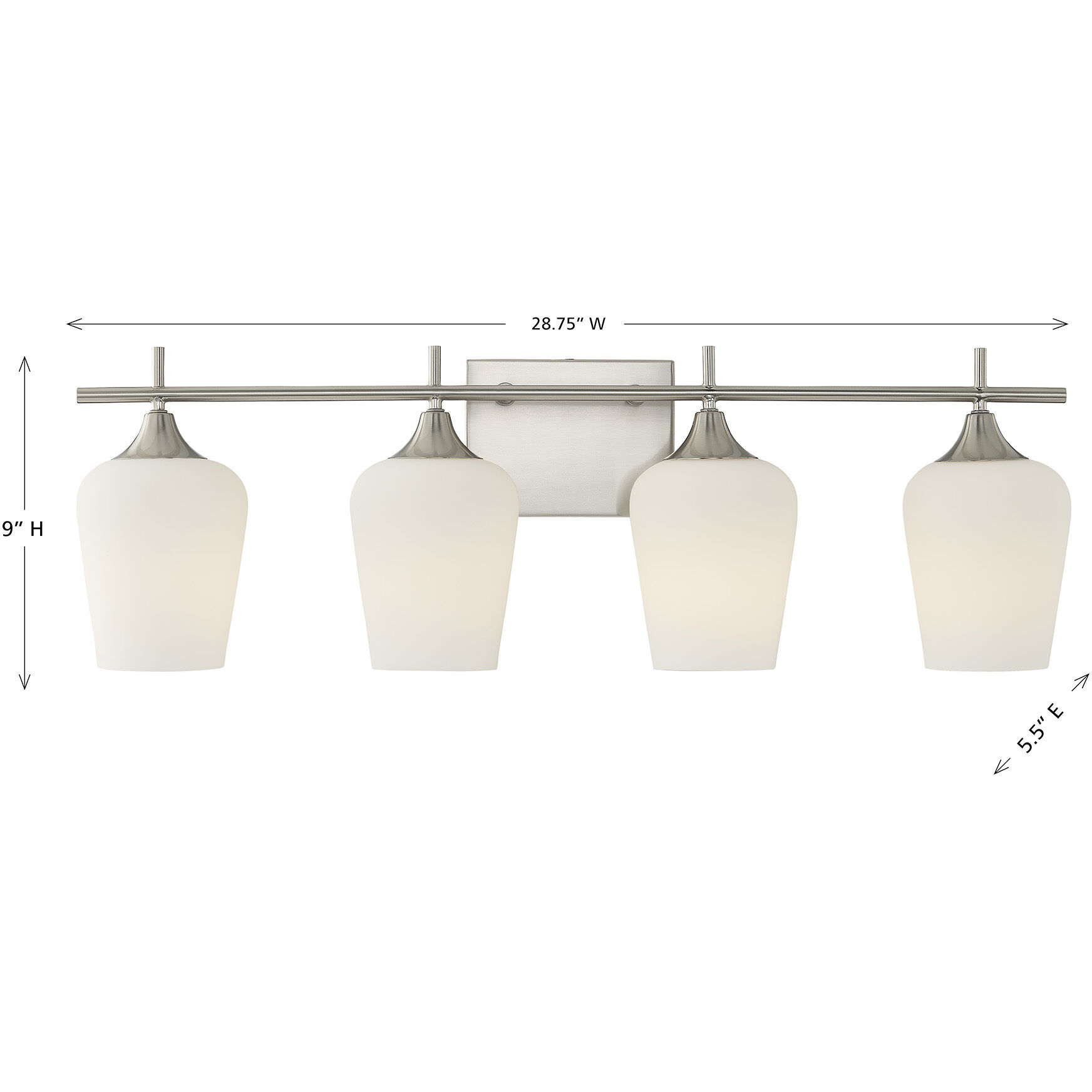 Octave 4 Light 28.75 inch Satin Nickel Bathroom Vanity Light Wall Light, Essentials