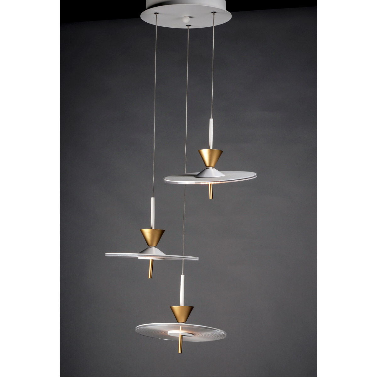 Circuit LED 17 inch Matte White Multi-Light Pendant Ceiling Light