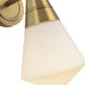 Willard 1 Light 6 inch Vintage Brass Bath Vanity Wall Light in Matte Opal Glass