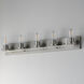 Lateral 5 Light 36 inch Satin Nickel Bath Vanity Wall Light in Clear