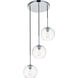 Baxter 3 Light 18 inch Chrome Pendant Ceiling Light
