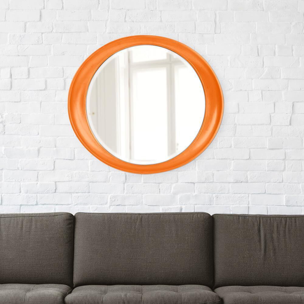 Ellipse 39 X 35 inch Glossy Orange Wall Mirror