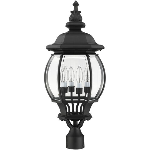 Frontenac 4 Light 27 inch Textured Black Outdoor Post Top Lantern