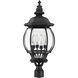 Frontenac 4 Light 27 inch Textured Black Outdoor Post Top Lantern