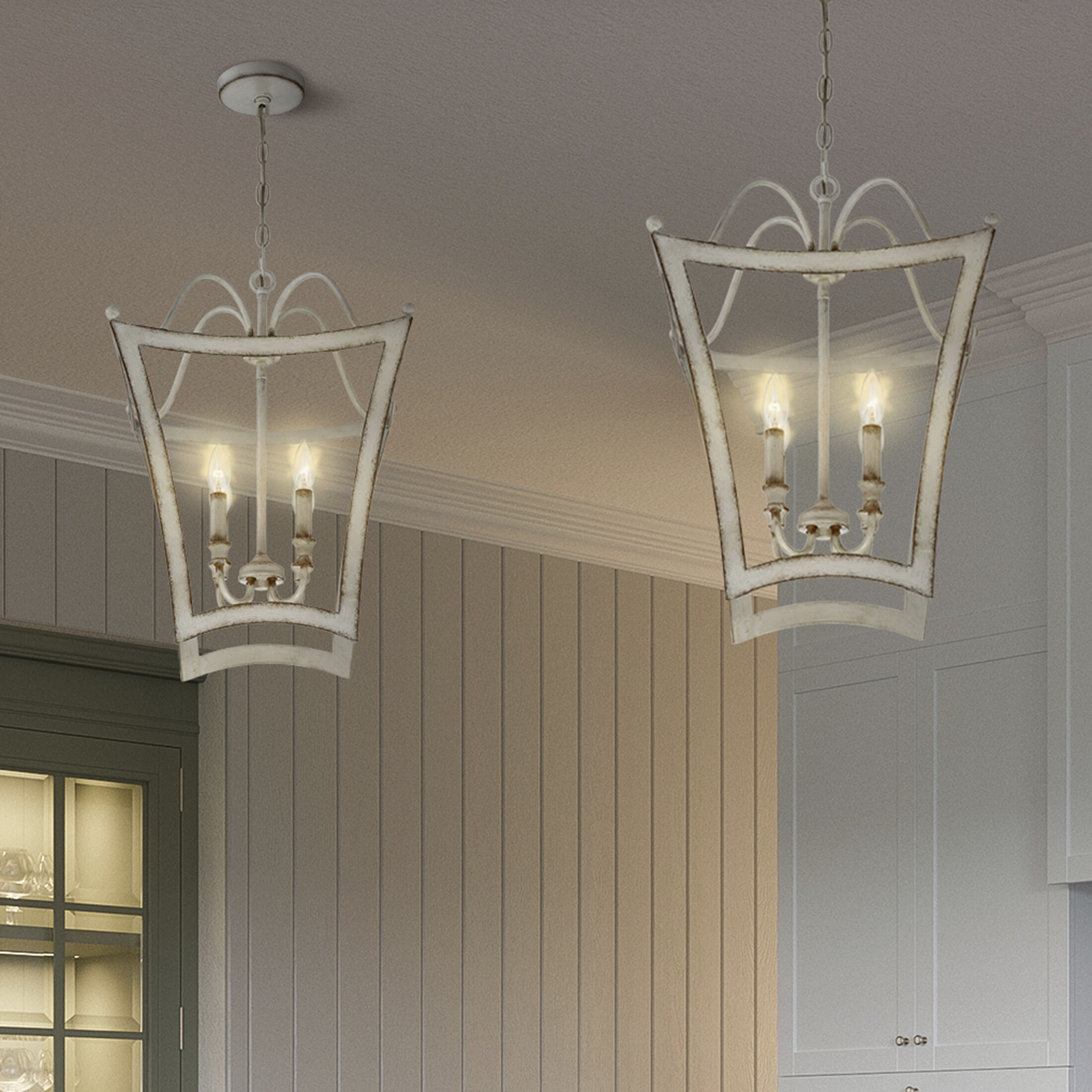 Summerford 4 Light 16 inch Antique White Foyer Pendant Ceiling Light