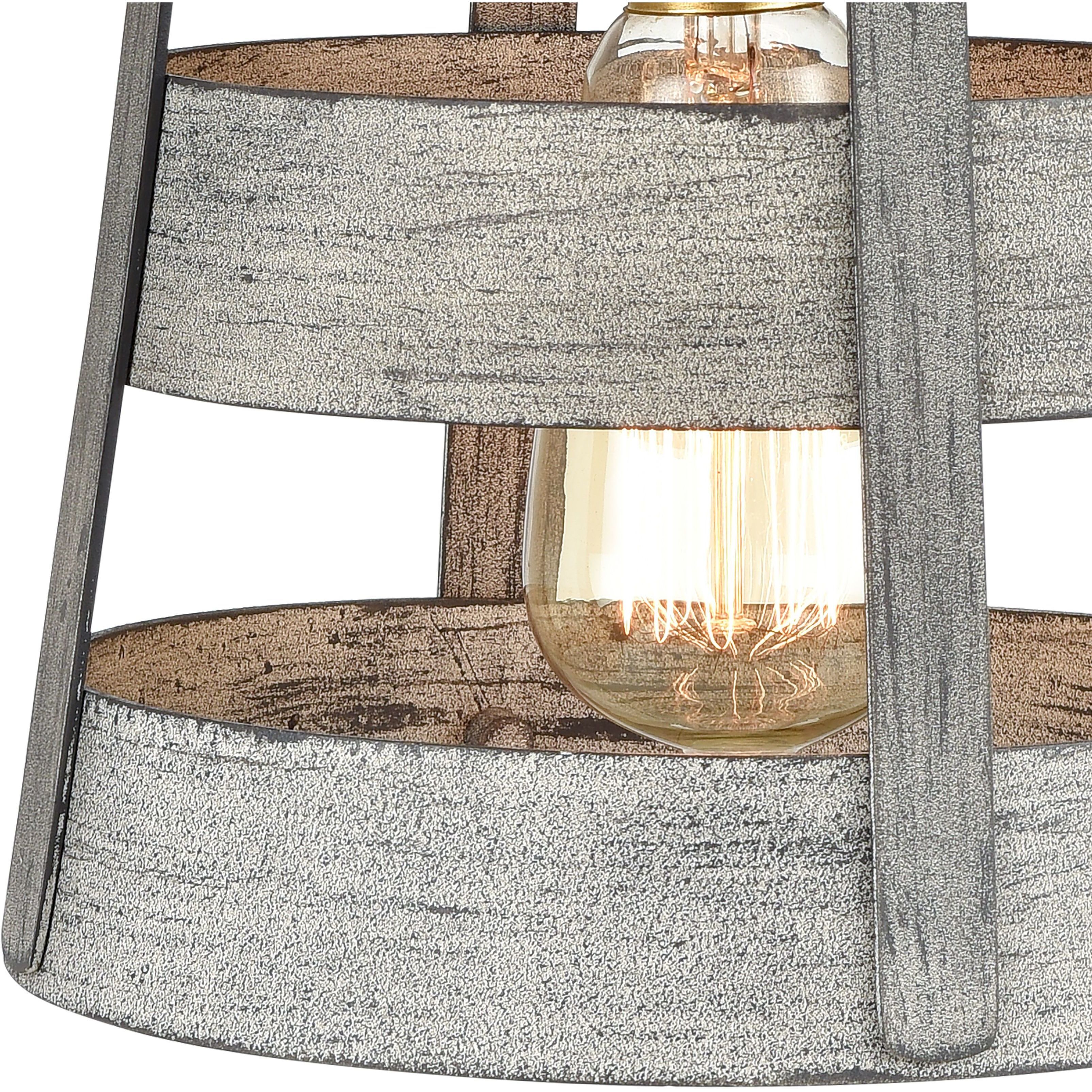 Brigantine Sconce Wall Light in Weathered Driftwood and Satin Nickel