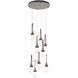 Link 9 Light 20.5 inch Natural Iron Pendant Ceiling Light in Clear Bubble, Standard