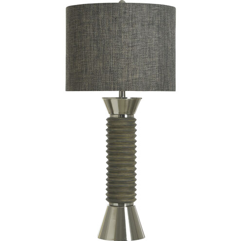 Cameron 34.75 inch 100.00 watt Garrison Gray and Silver Table Lamp Portable Light