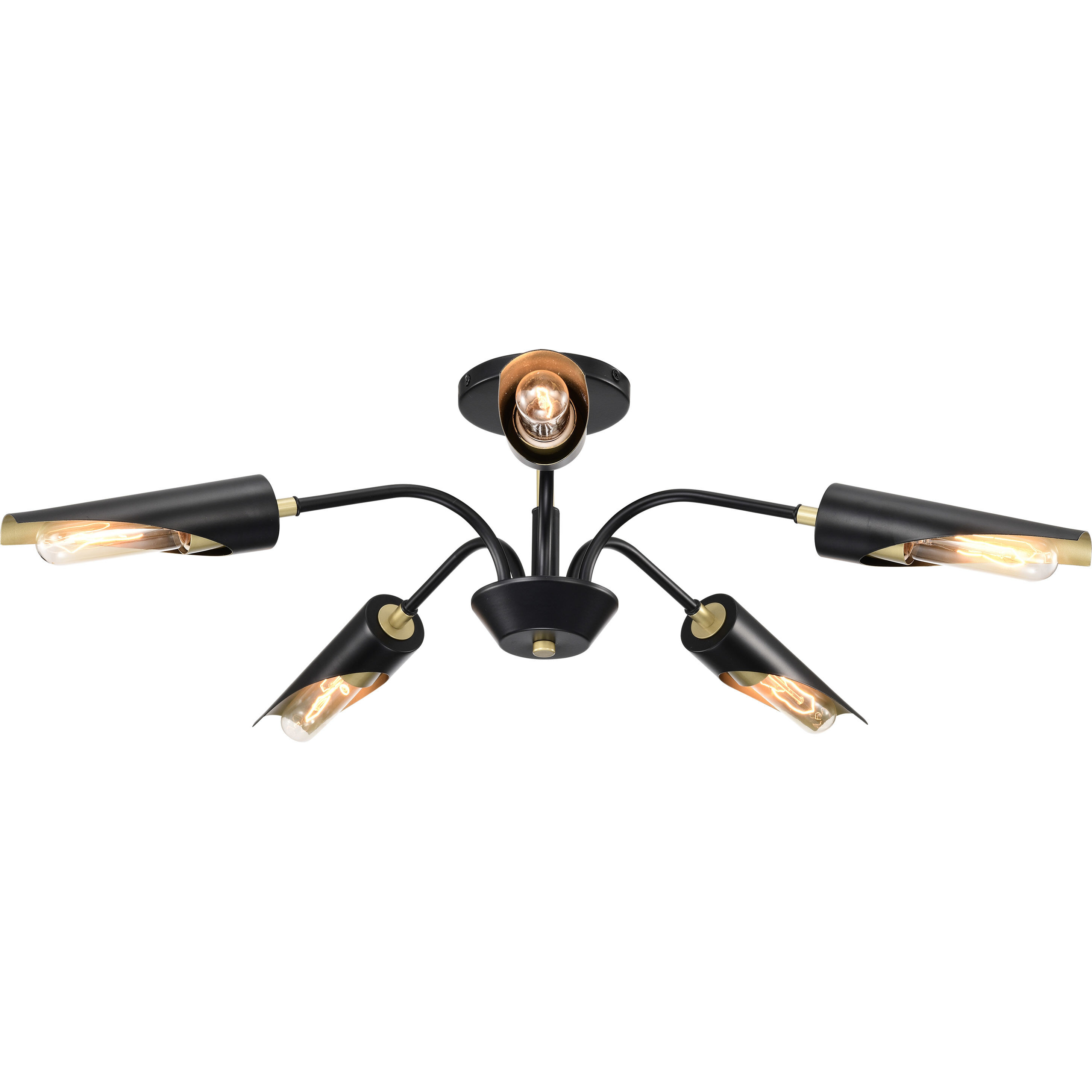 Marc 5 Light 28.5 inch Matte Black Chandelier Ceiling Light