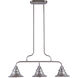 Union 3 Light 9 inch Satin Aluminum Outdoor Island Light