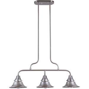 Union 3 Light 9 inch Satin Aluminum Outdoor Island Light