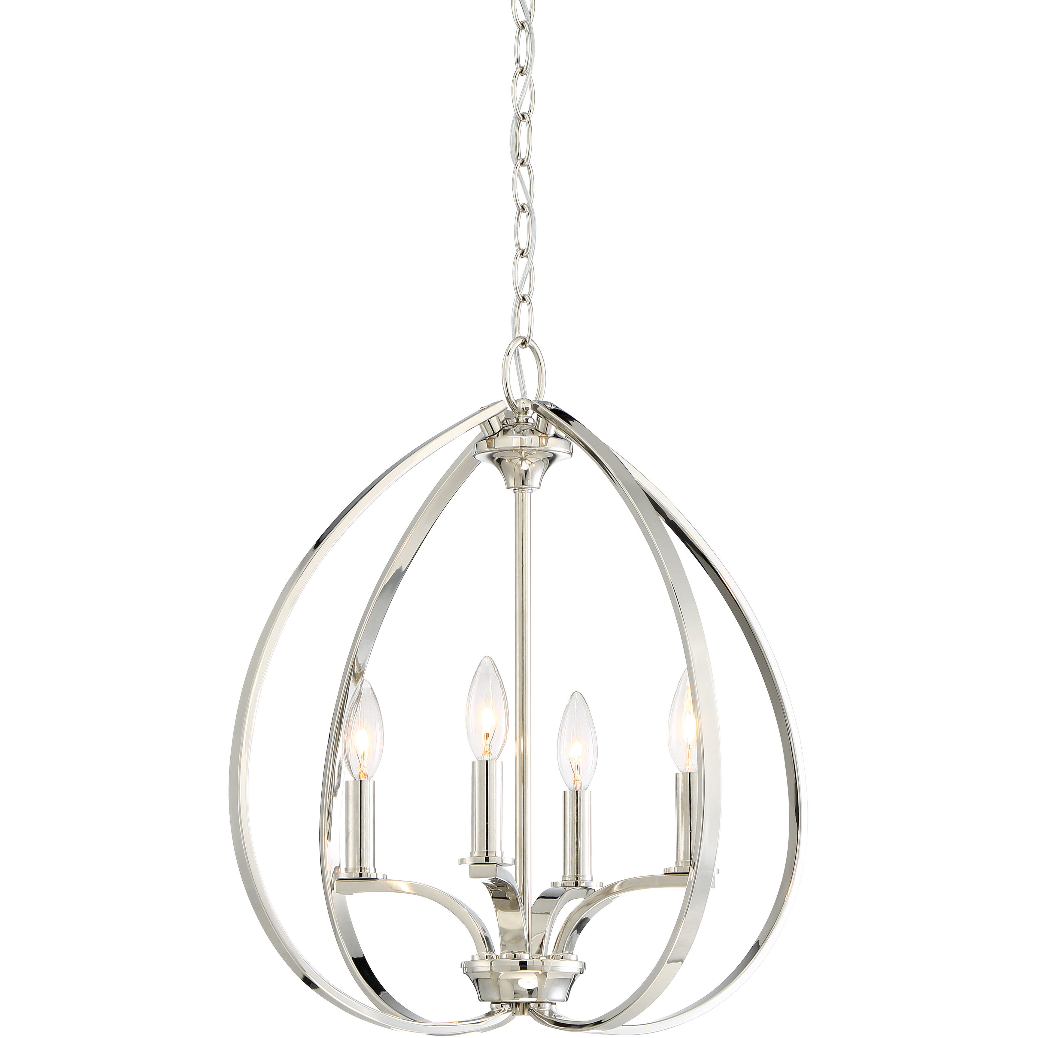 Tilbury 4 Light 19 inch Polished Nickel Pendant Ceiling Light