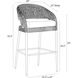 Juri 43.5 inch Porpoise and Charcoal Brown with Dark Gray Outdoor Bar Stool