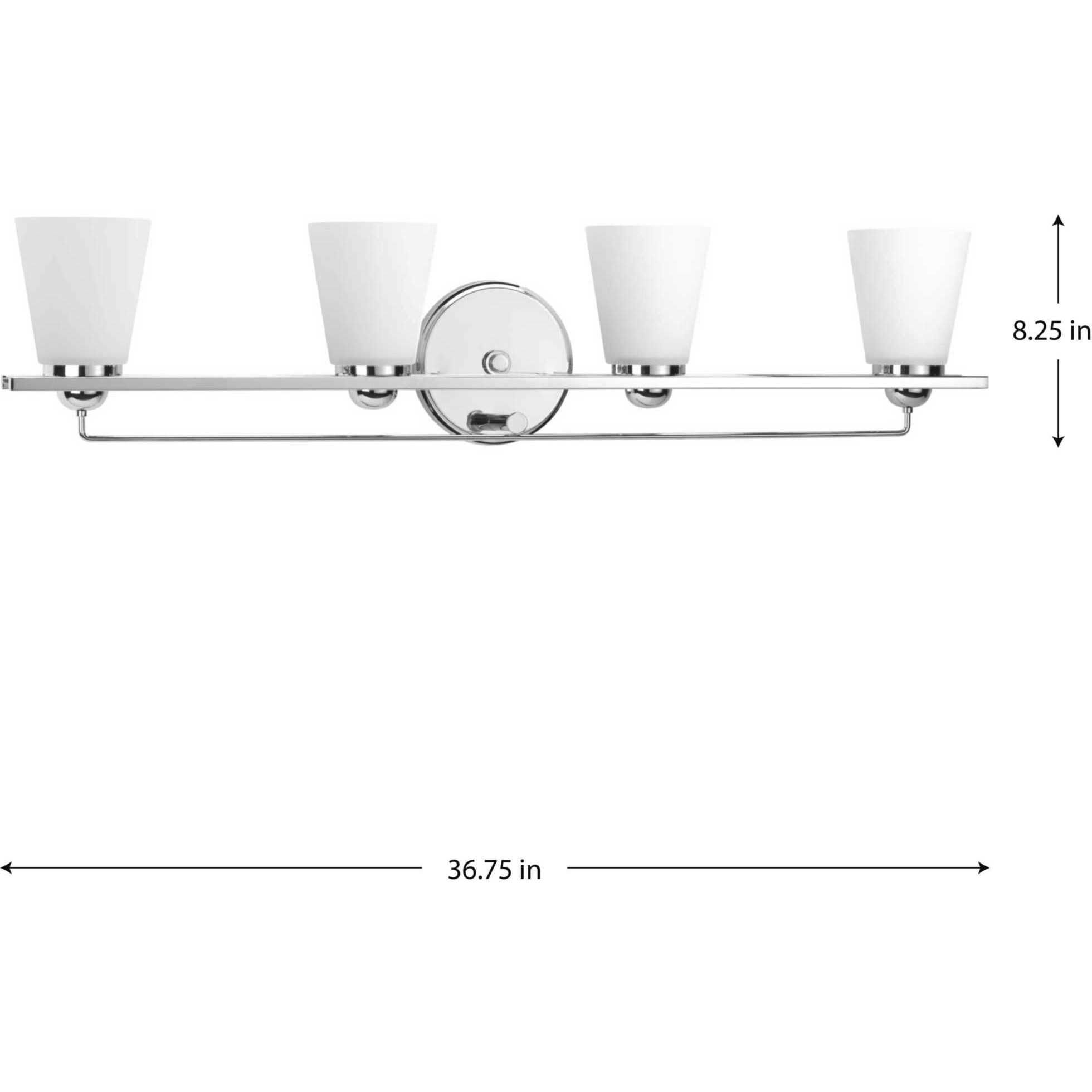 Flight 4 Light 37 inch Polished Chrome Bath Vanity Wall Light, Design Series