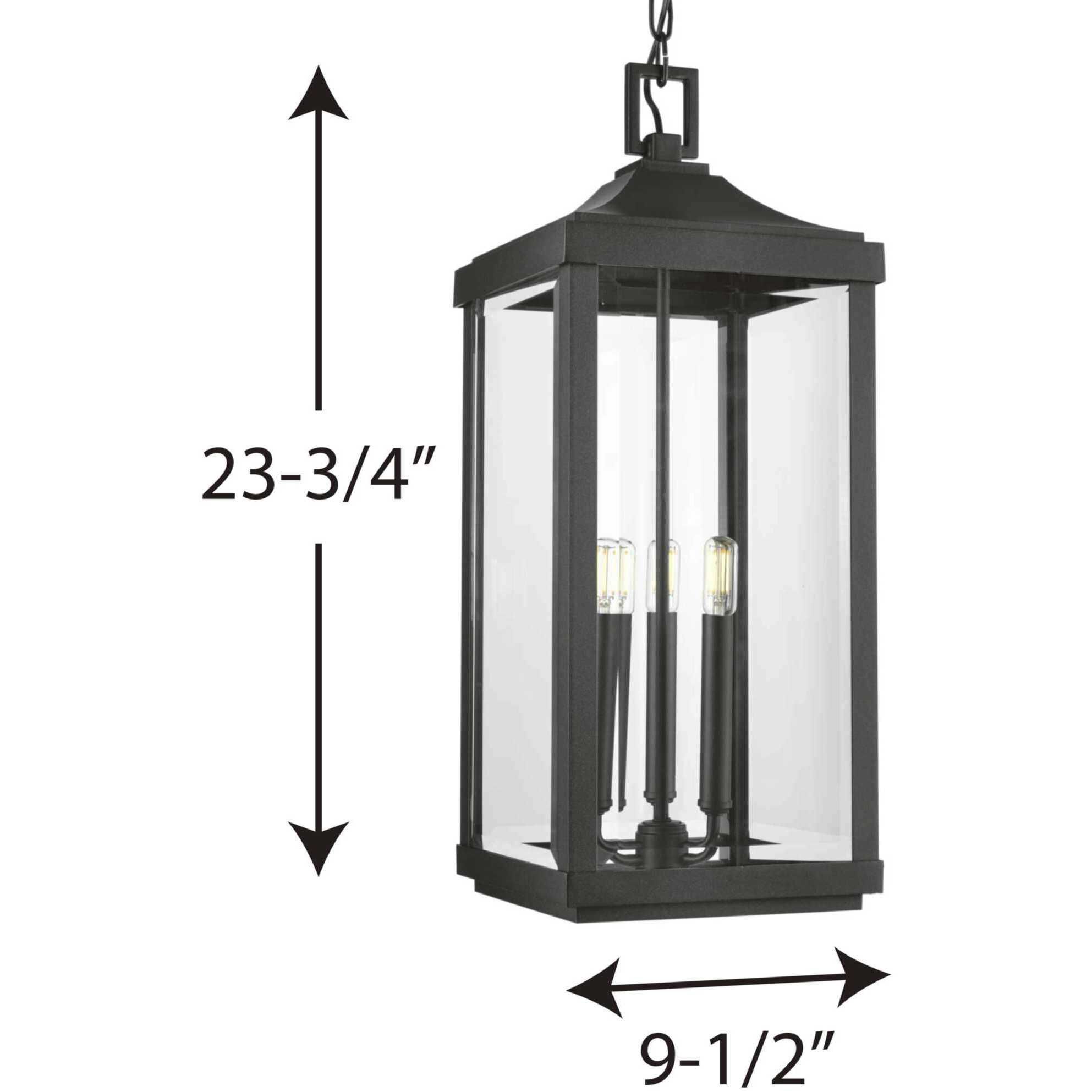 Gibbes Street 3 Light 10 inch Textured Black Outdoor Hanging Lantern, Design Series