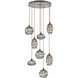Misto 8 Light 30.6 inch Flat Bronze Chandelier Ceiling Light in Misto Smoke, Round Multi-Port