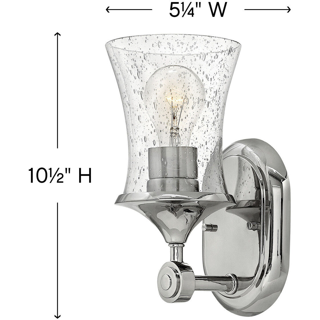 Thistledown 1 Light 6.25 inch Polished Nickel Vanity Light Wall Light in Clear Seedy
