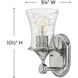 Thistledown 1 Light 6.25 inch Polished Nickel Vanity Light Wall Light in Clear Seedy