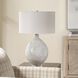 Clary 26.5 inch 150 watt White And Gray with Crystal and Antique Brass Table Lamp Portable Light