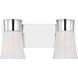 Drew & Jonathan Scott Roy 2 Light 14.5 inch Chrome Vanity Light Wall Light