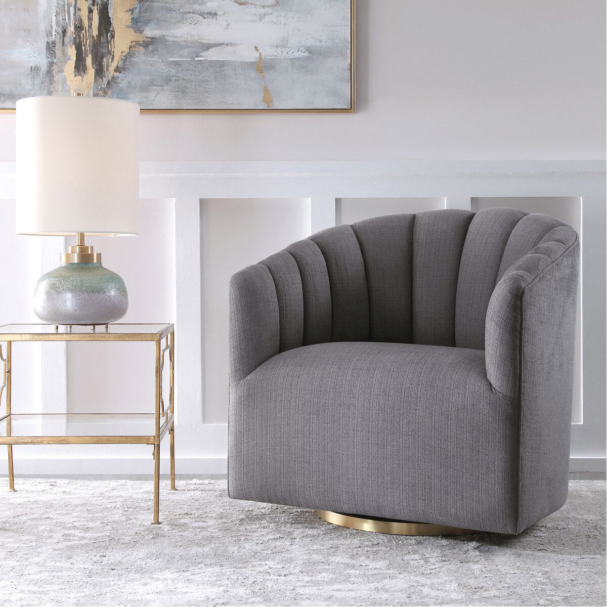 Cuthbert Swivel Chair, Modern