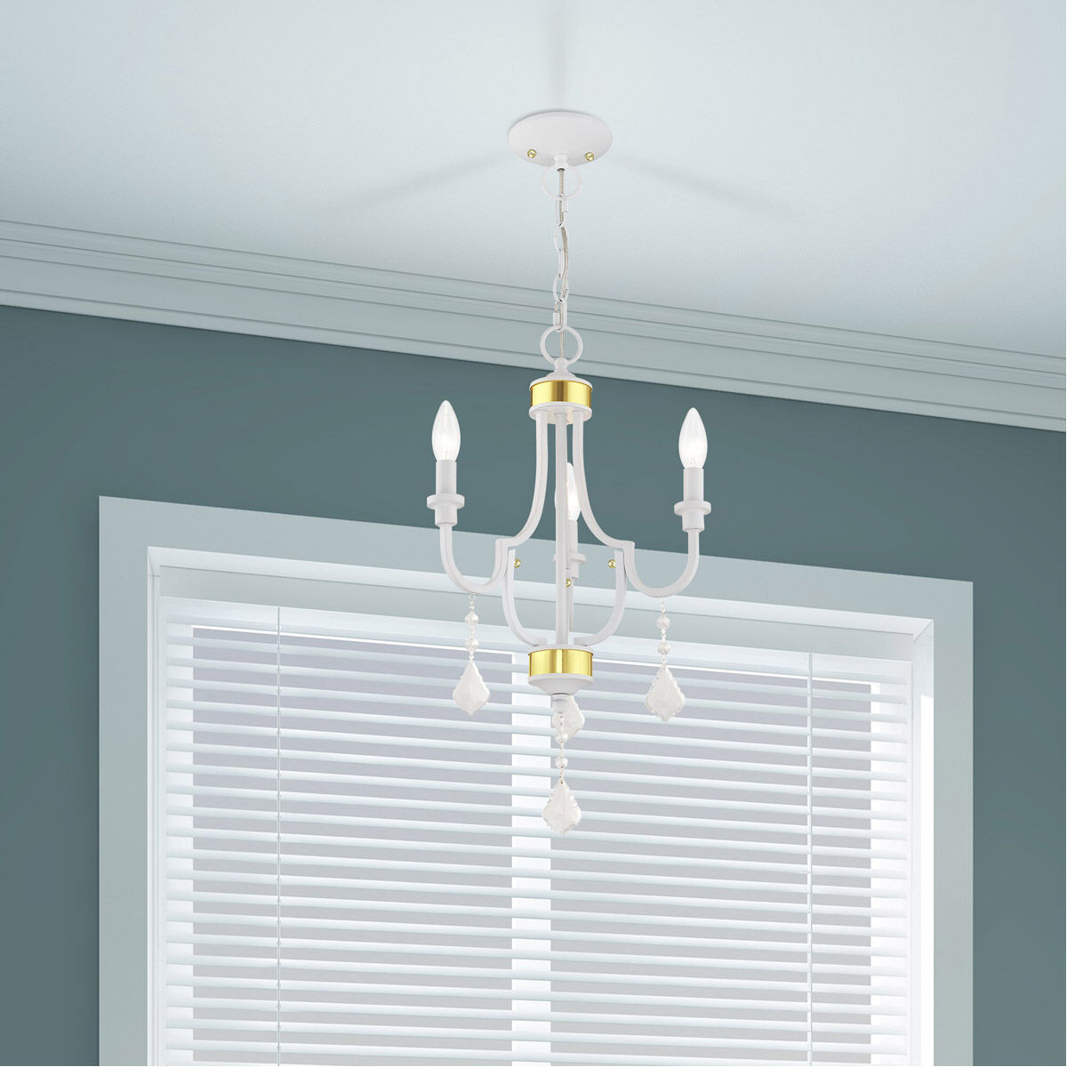 Glendale 3 Light 14 inch White Mini Chandelier Ceiling Light