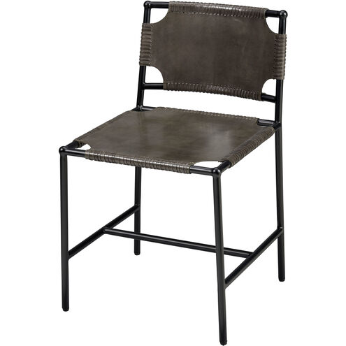 Asher Black and Grey Leather Dining Chair