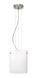 Tamburo LED Satin Nickel Pendant Ceiling Light in Opal Matte Glass