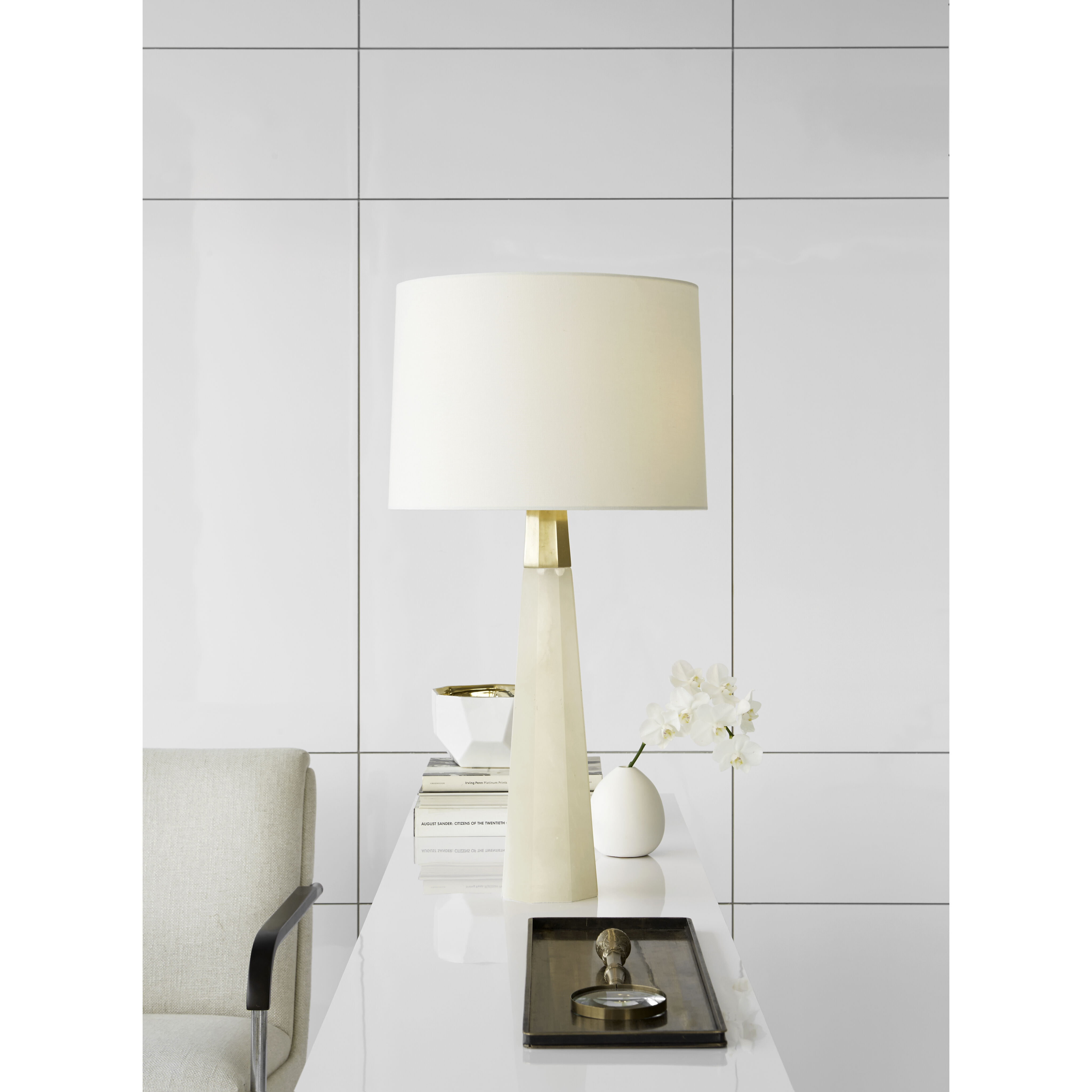 AERIN Olsen 32.5 inch 60.00 watt Alabaster Table Lamp Portable Light