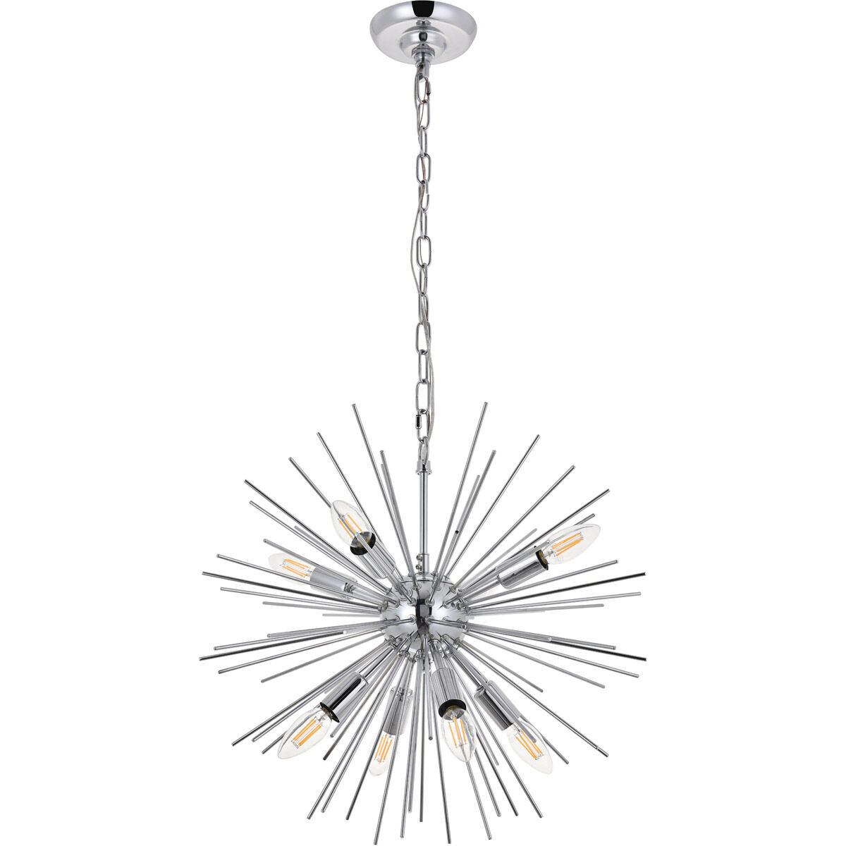 Timber 8 Light 20 inch Chrome Pendant Ceiling Light