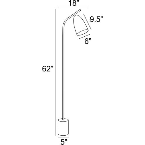 Kierra 62 inch 60.00 watt Black Floor Lamp Portable Light