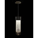 Bond LED 5.5 inch Black and Gold Pendant Ceiling Light in Diamond Blanket Studio Glass, Black/Gold