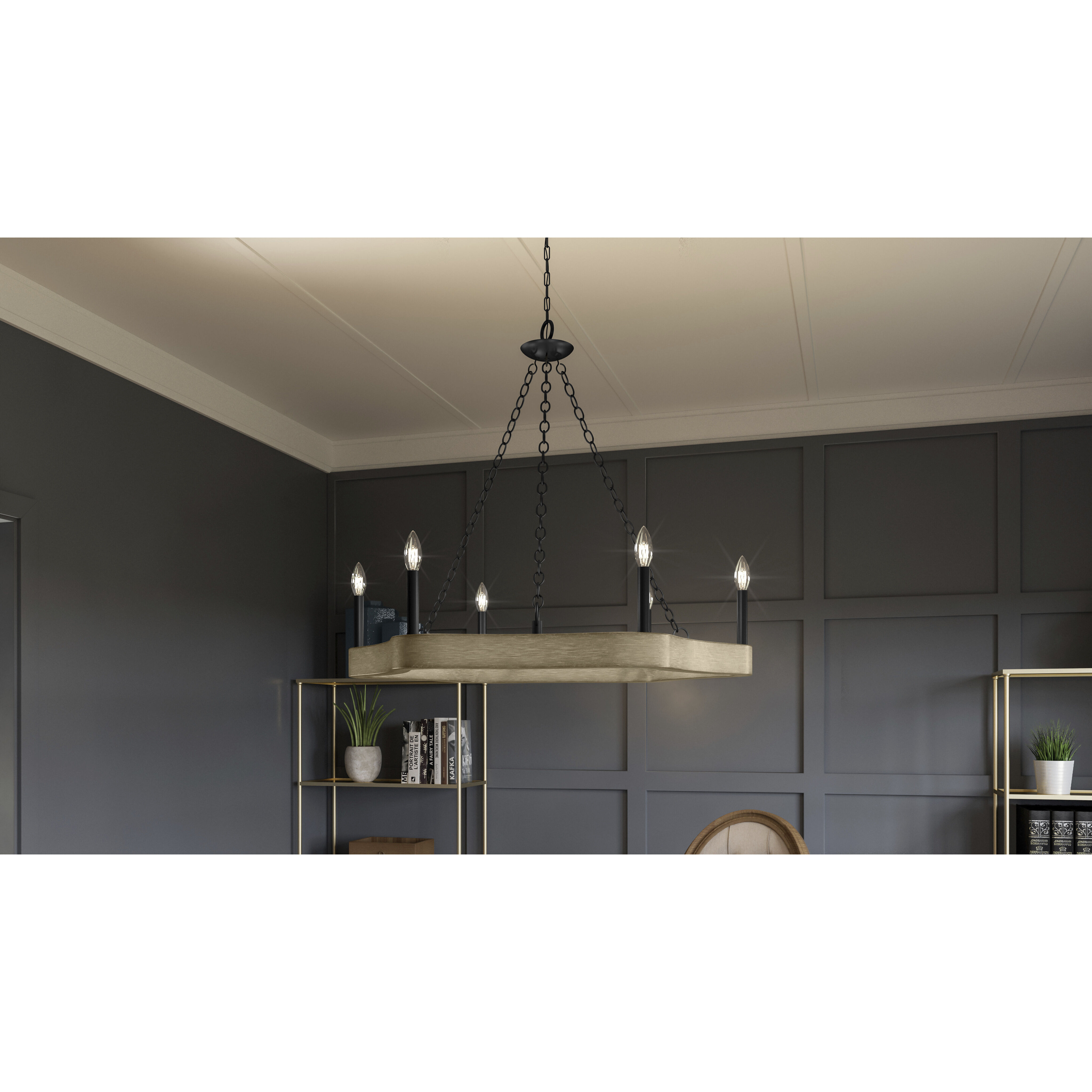 Croix 6 Light 27 inch Matte Black Chandelier Ceiling Light