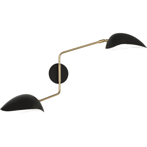 Rico Espinet Racer 2 Light 48 inch Modern Brass Wall Sconce Wall Light in Matte Black