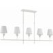 Broche 5 Light 53.5 inch Matte White Linear Chandelier Ceiling Light