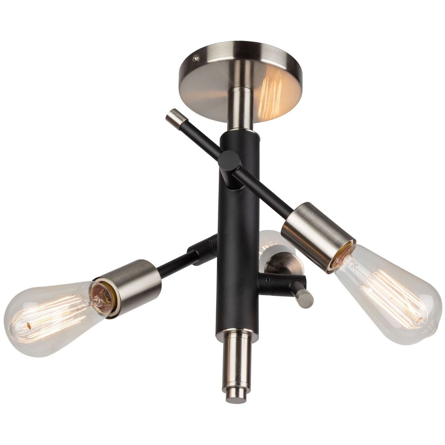 Truro LED 9 inch Black and Brushed Nickel Semi-Flush Mount Ceiling Light