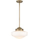 Ingalls Pendant Ceiling Light in Vintage Milk Glass, Modern Brass, Medium