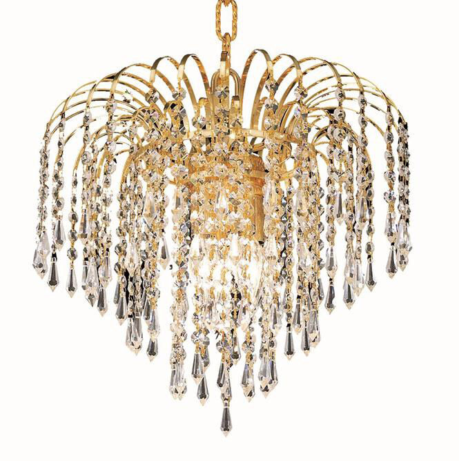 Falls 3 Light 14 inch Gold Pendant Ceiling Light in Royal Cut
