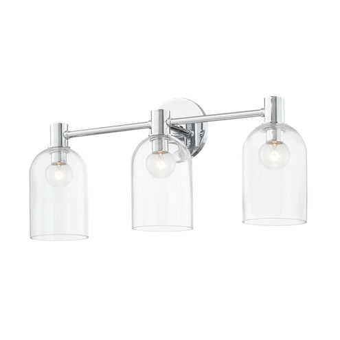 Paisley 3 Light 22 inch Polished Chrome Vanity Light Wall Light