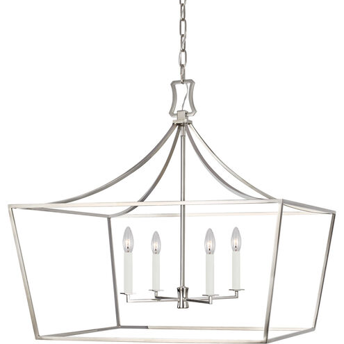 C&M by Chapman & Myers Southold 4 Light 28 inch Polished Nickel Hanging Wide Lantern Ceiling Light