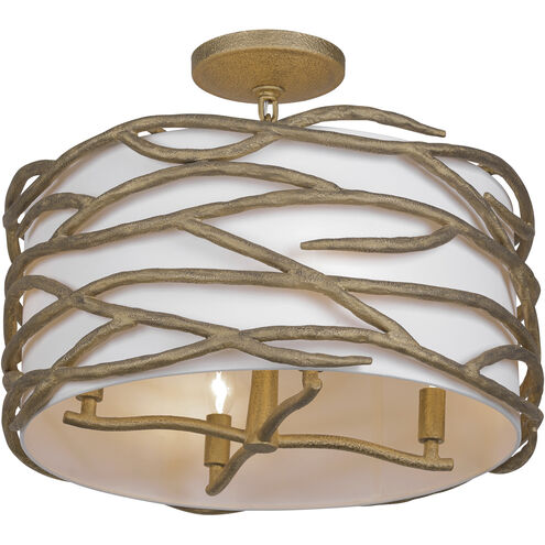 Branch Reality 4 Light 20 inch Textured Ashen Gold Semi Flush Mount Ceiling Light