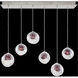 Nest 6 Light 14.5 inch Silver Pendant Ceiling Light in Amethyst Studio Glass