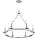 Traditional 6 Light 26 inch Brushed Nickel Chandelier Ceiling Light