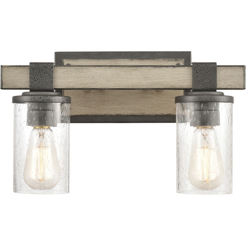 Annenberg 2 Light 15 inch Anvil Iron with Distressed Antiqued Gray Vanity Light Wall Light