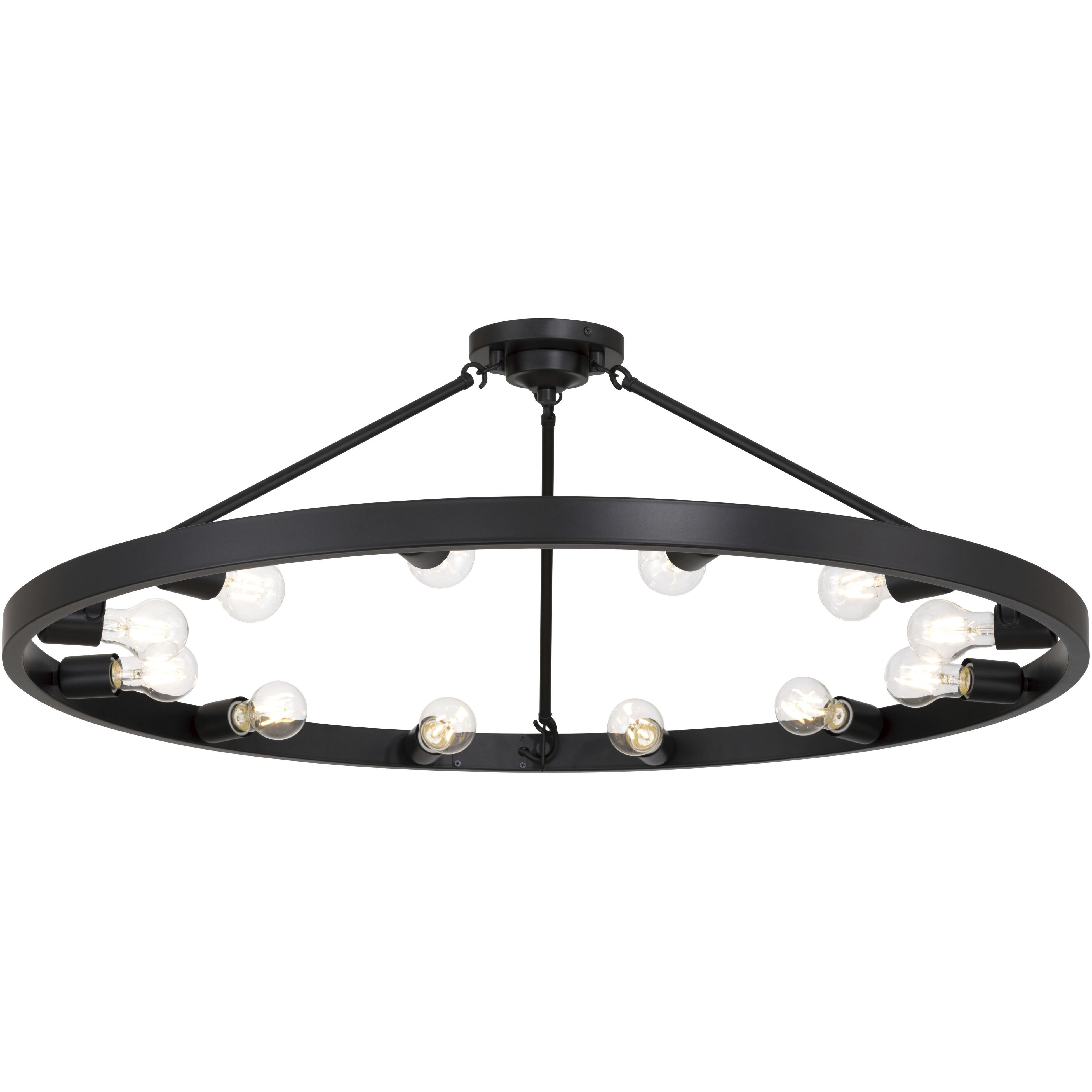 Castile 12 Light 40 inch Matte Black Semi-Flush Mount Ceiling Light