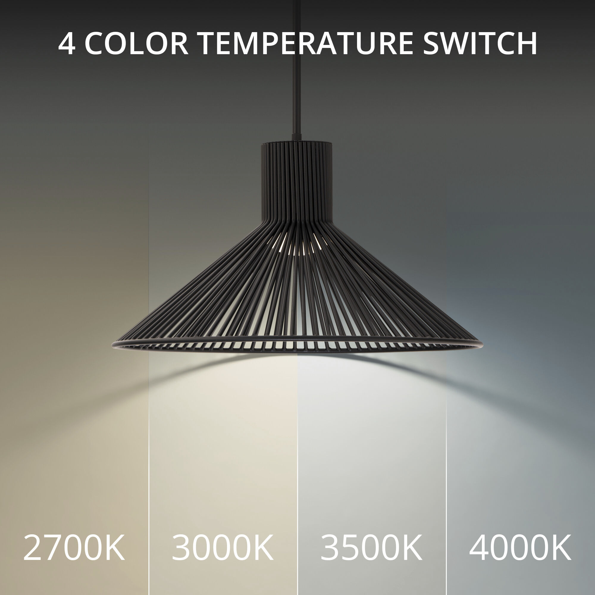 Cappe LED 21 inch Black Pendant Ceiling Light in 2700K, dweLED